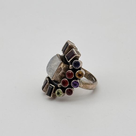 Nicky Butler Ring sz 6 Sterling Silver 925 Rainbow Moonstone India Boho 238/800 - Picture 4 of 14